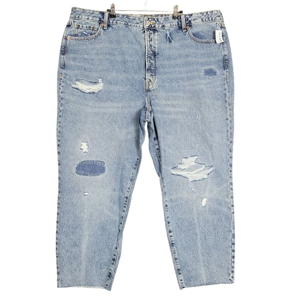 NWT OLD NAVY Extra High Rise O.G. Straight 100% Cotton Denim Blue Jeans SIZE 24
